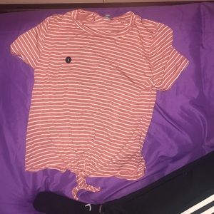 Pink white striped t-shirt